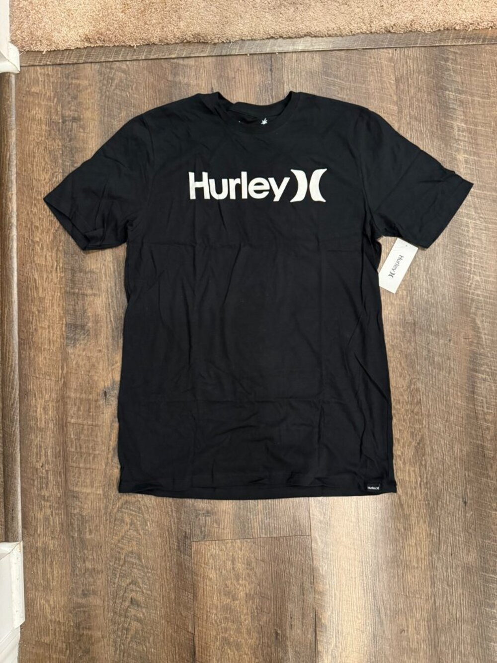 Hurley Men's Black One and Only Logo Short Sleeve T-Shirt - Men's Medium NWT